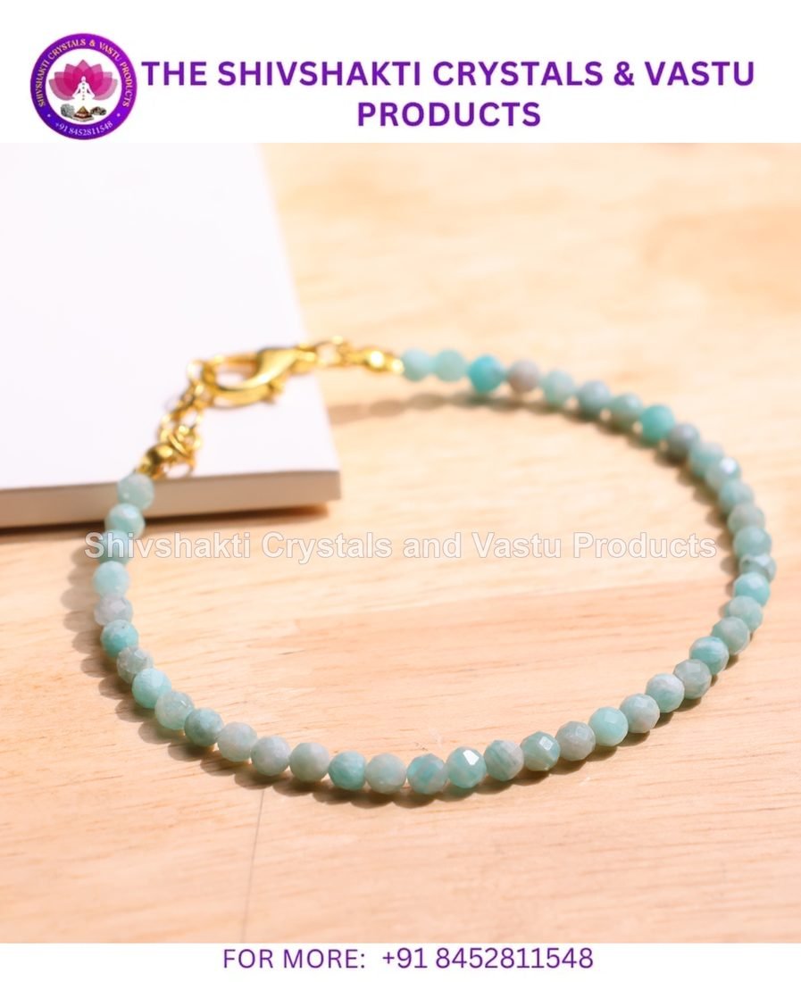 Amazonite Faceted Chain Bracelet 4mm