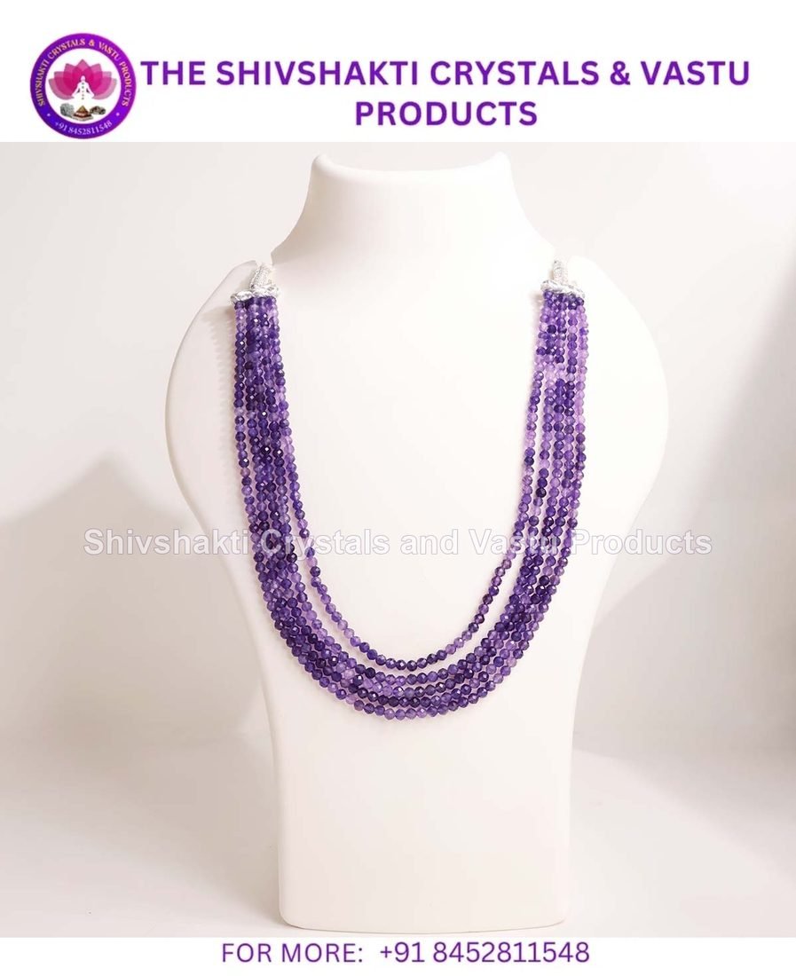 Amethyst 5 Layer Necklace 4mm