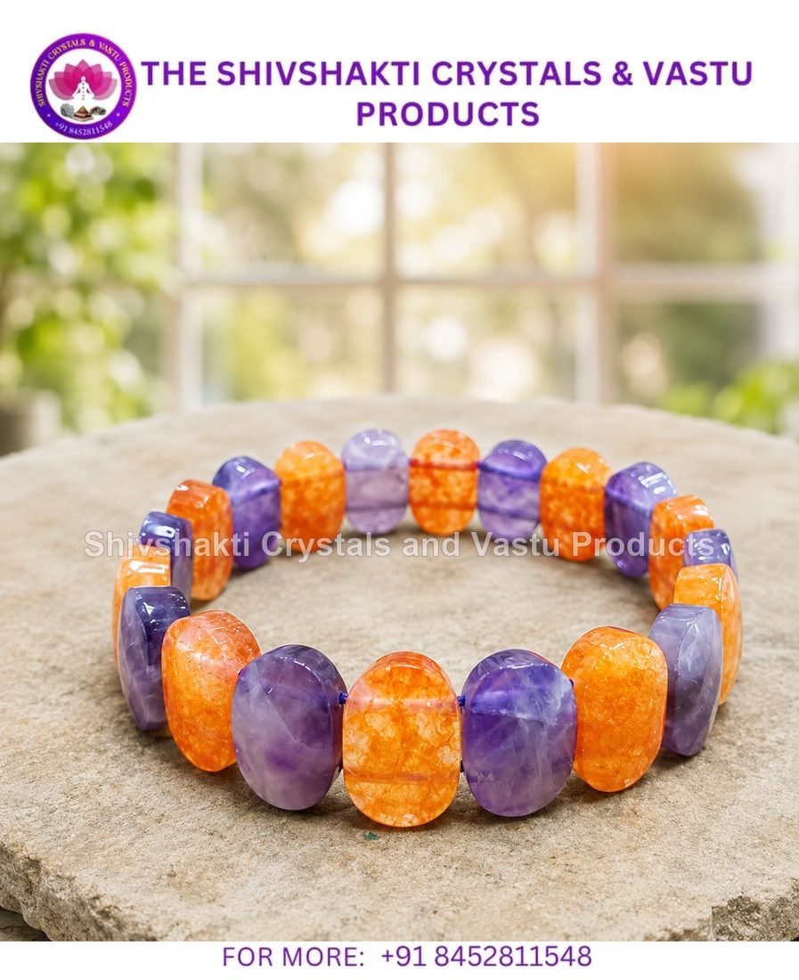Amethyst and Citrine Oval Faceted Bracelet