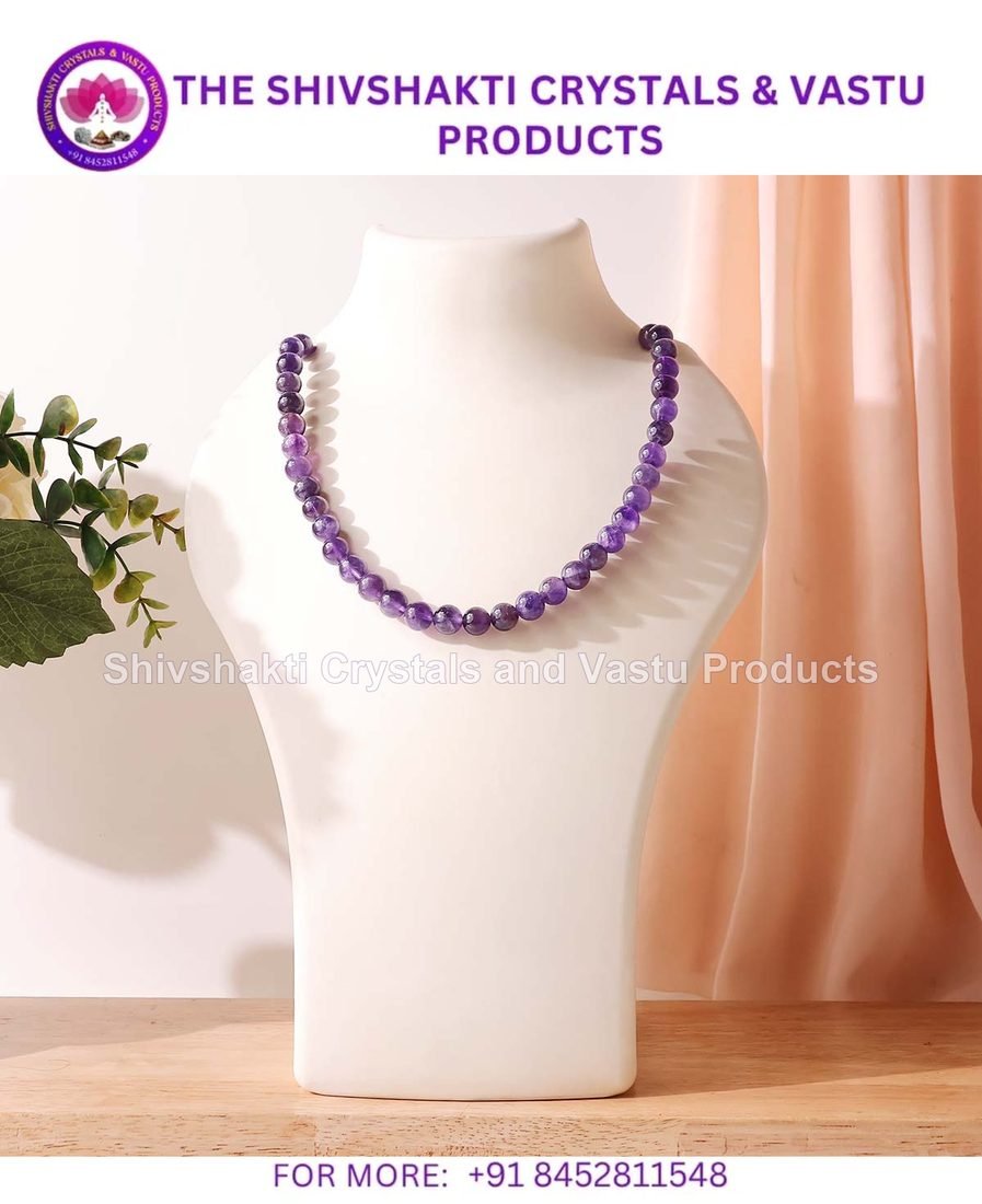 Amethyst Beads Necklace 8mm