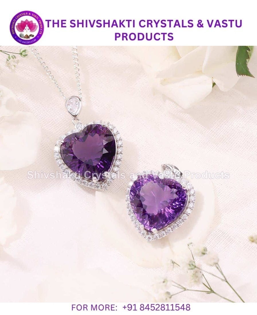Amethyst Big Heart Pendant In Silver