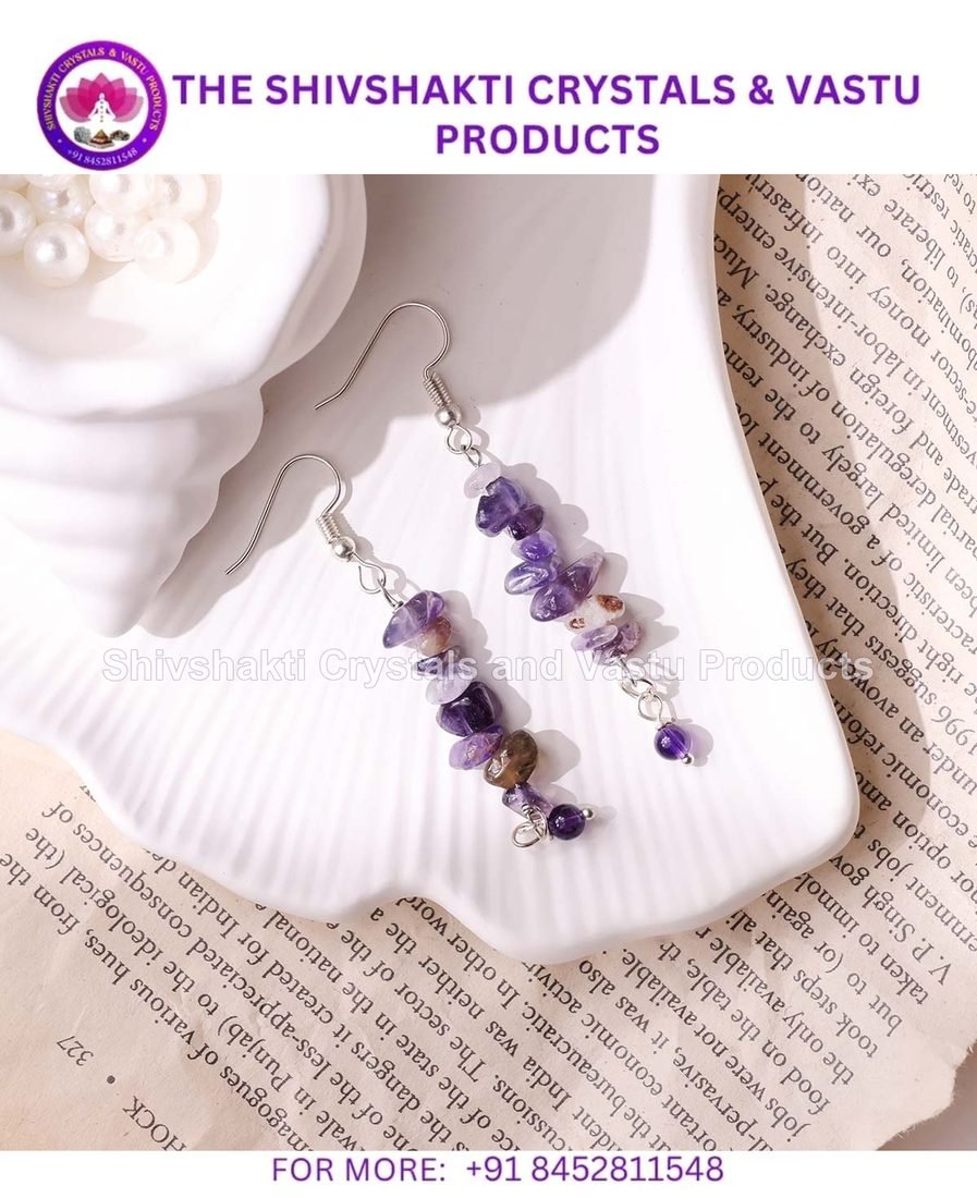 Amethyst Chips Hook Earrings
