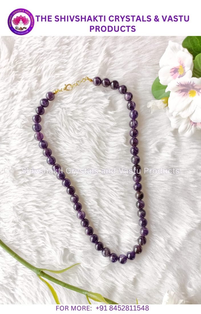 Amethyst Crystal Necklace 10mm