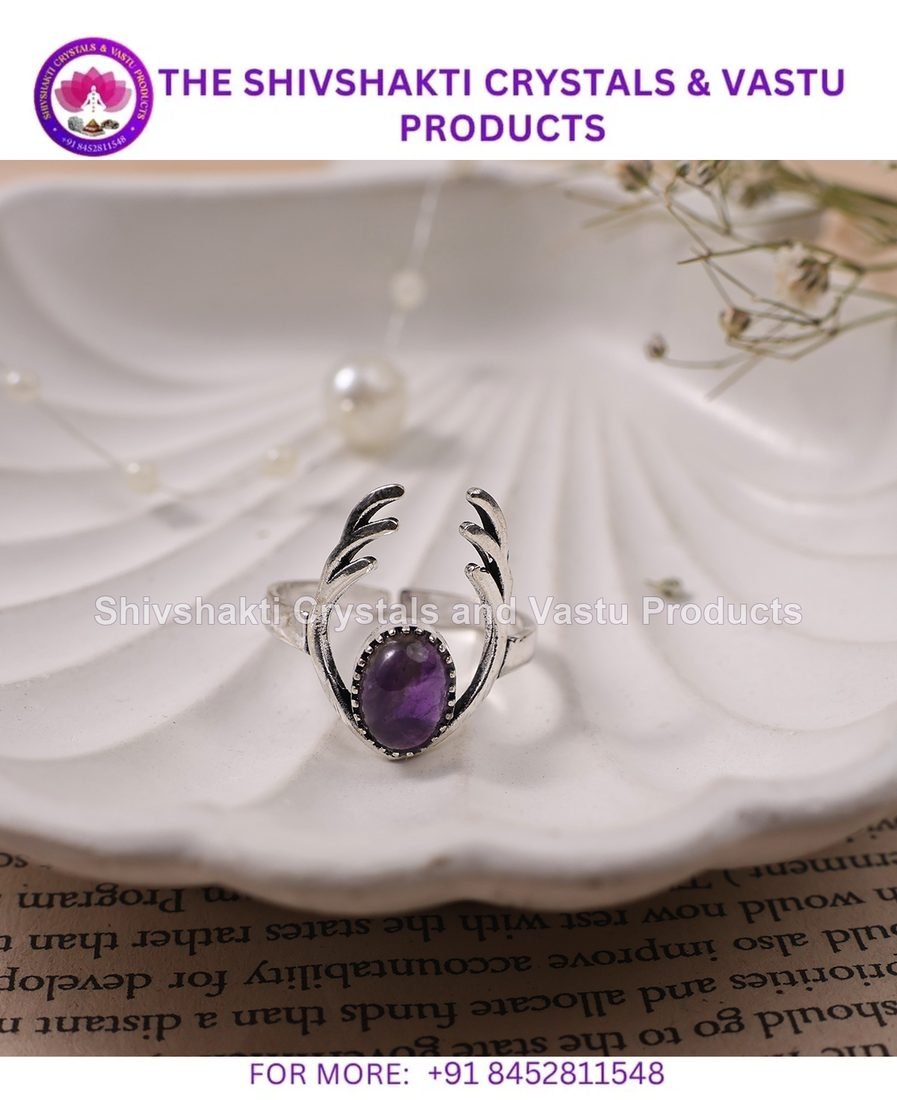 Amethyst Dear Antlers Ring