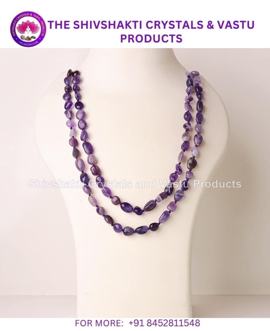 Amethyst Long Tumble Mala Knoted