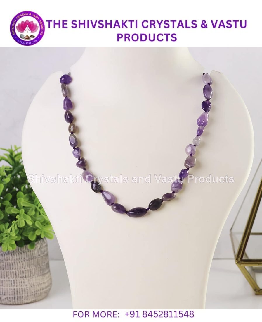 Amethyst Small Tumble Necklace Knotted