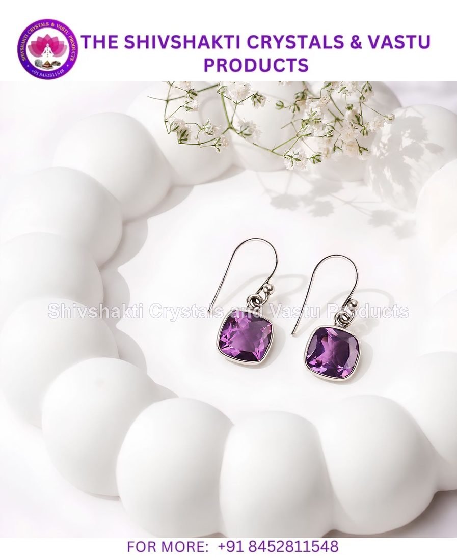 Amethyst Square Hanging Earring Big