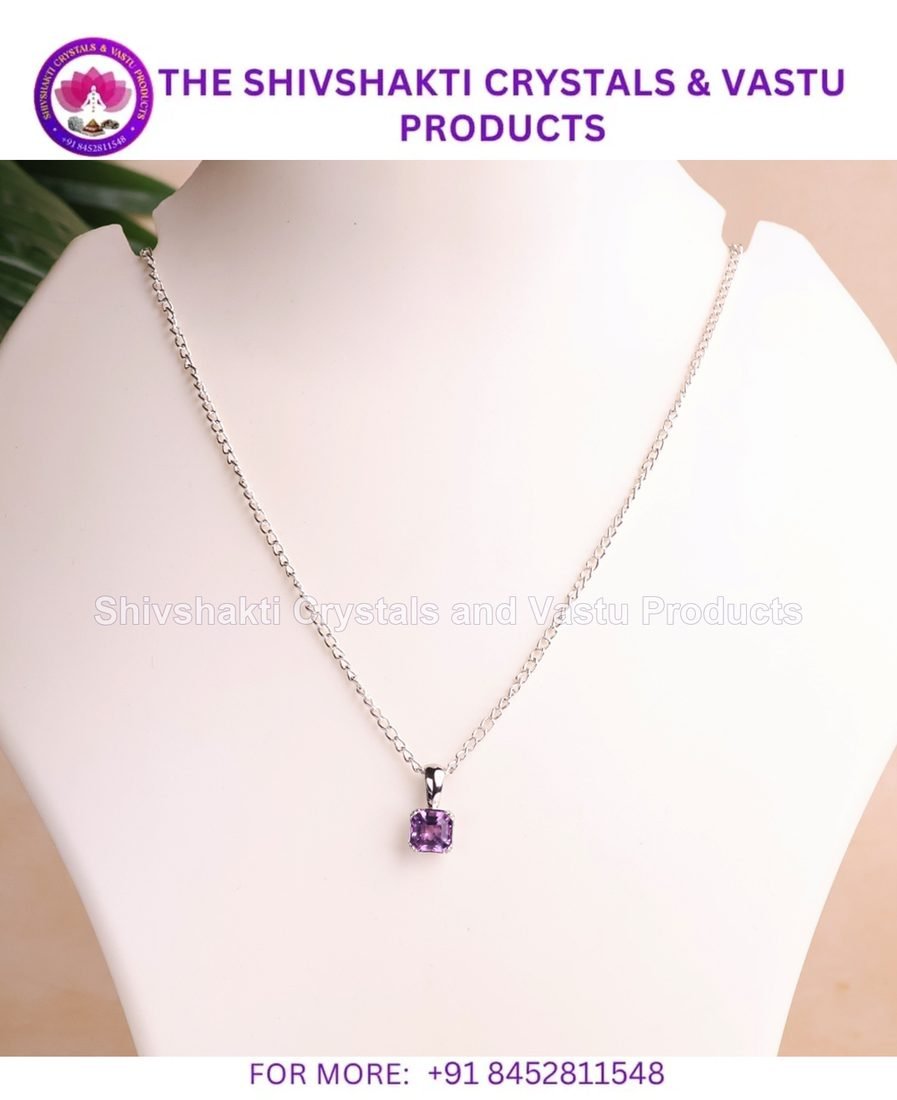 Amethyst Square Pendant Silver