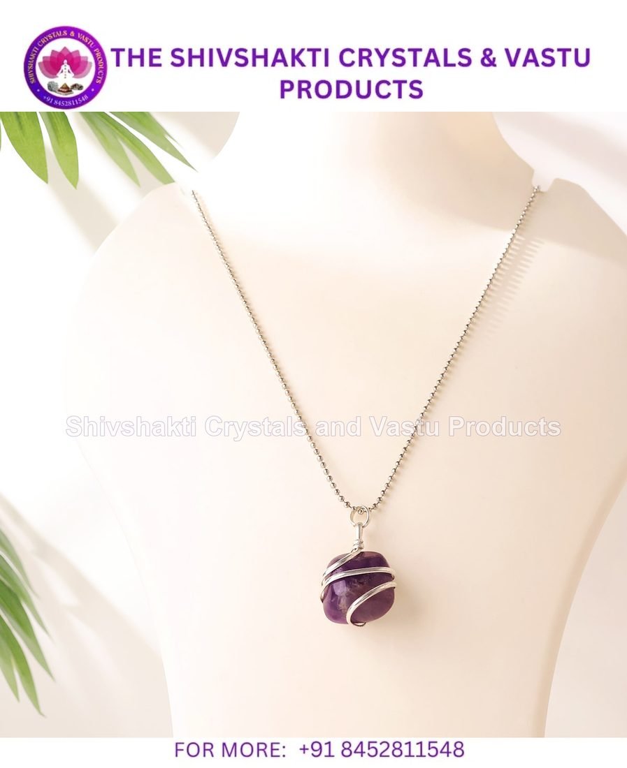 Amethyst Tumble Wire Pendant