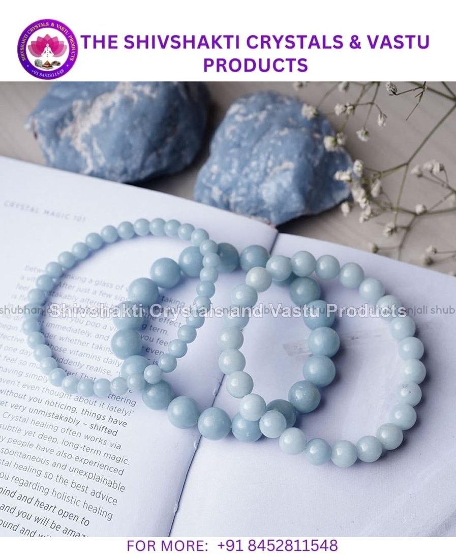 Angelite Round Beads Bracelet