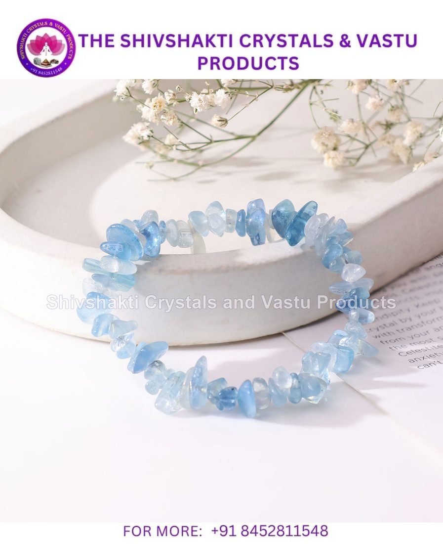 Aquamarine Chips Beads Bracelet