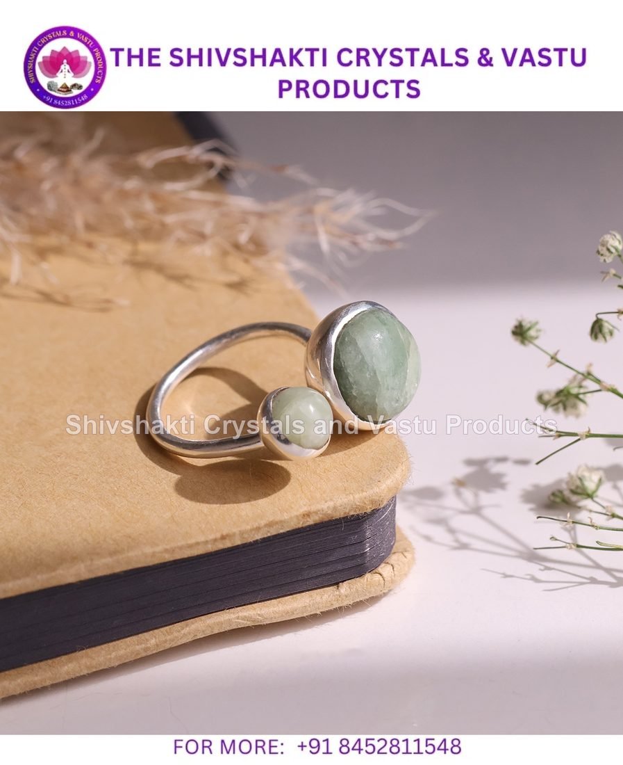 Aquamarine Double Stone Ring Silver