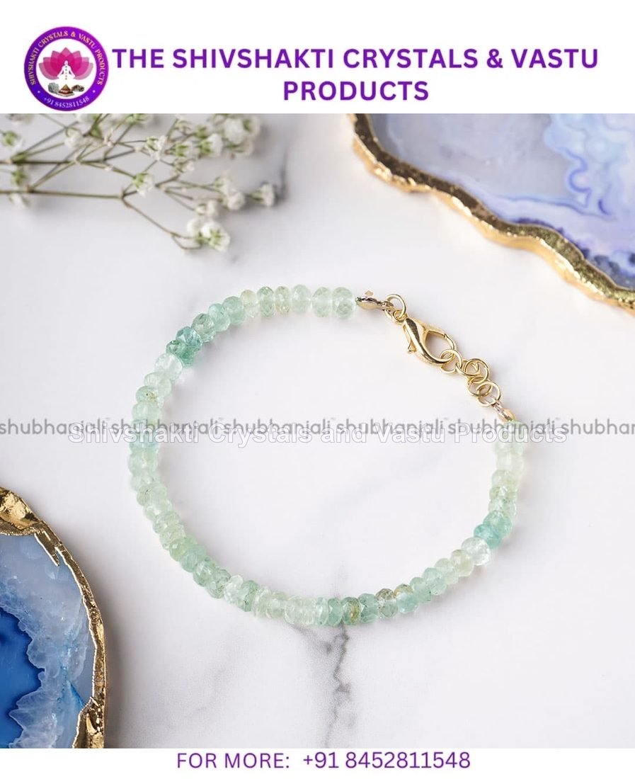 Aquamarine Faceted Bati Beads Bracelet