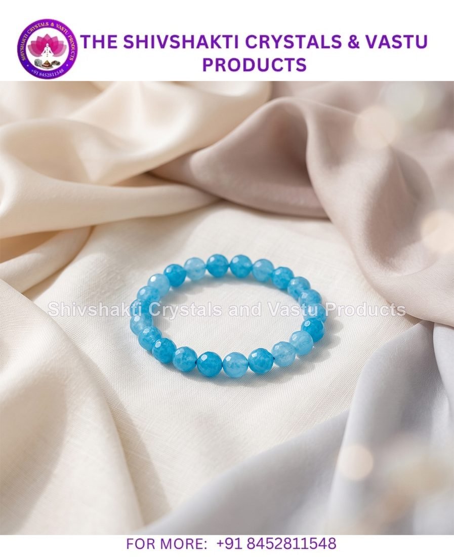 Aquamarine Faceted Bracelet 8 mm