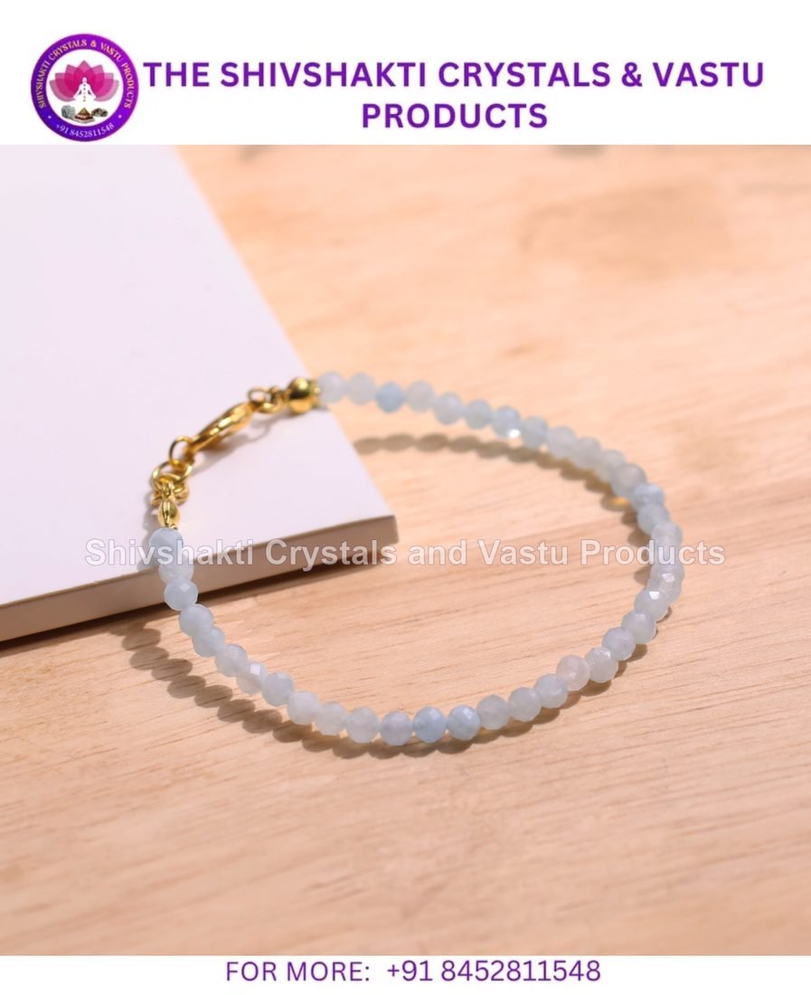 Aquamarine Faceted Chain Bracelet 3mm
