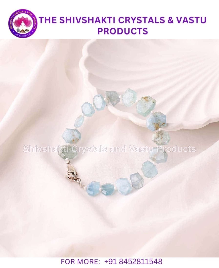 Aquamarine Hexagon Bracelet
