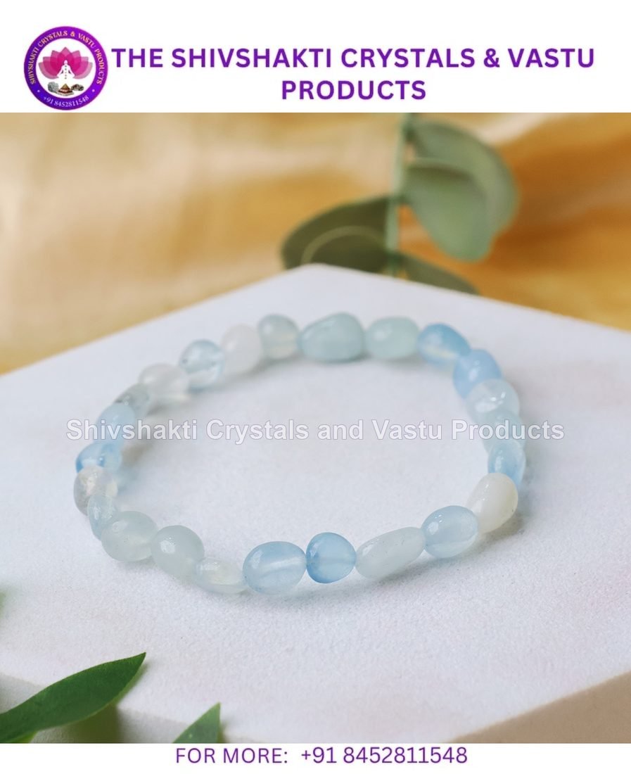 Aquamarine Small Tumble Beads Bracelet