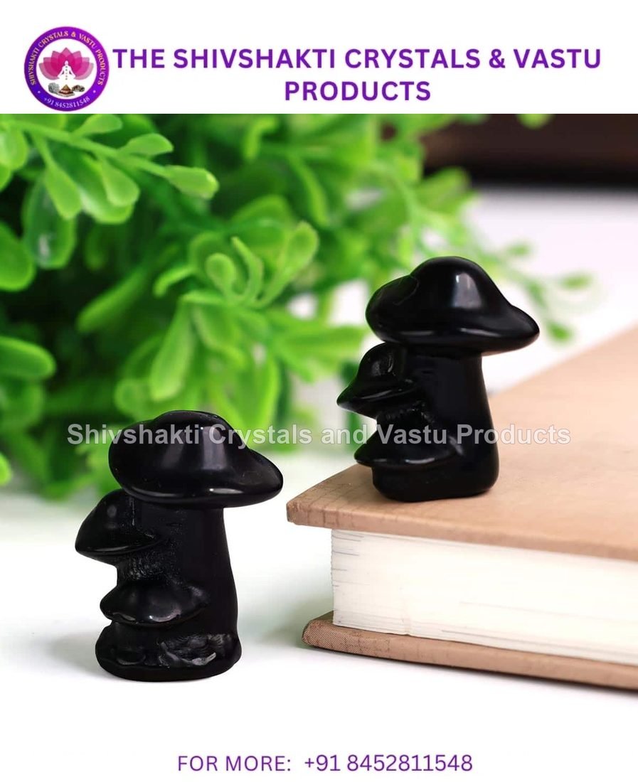 Black Agate Triple Mushroom