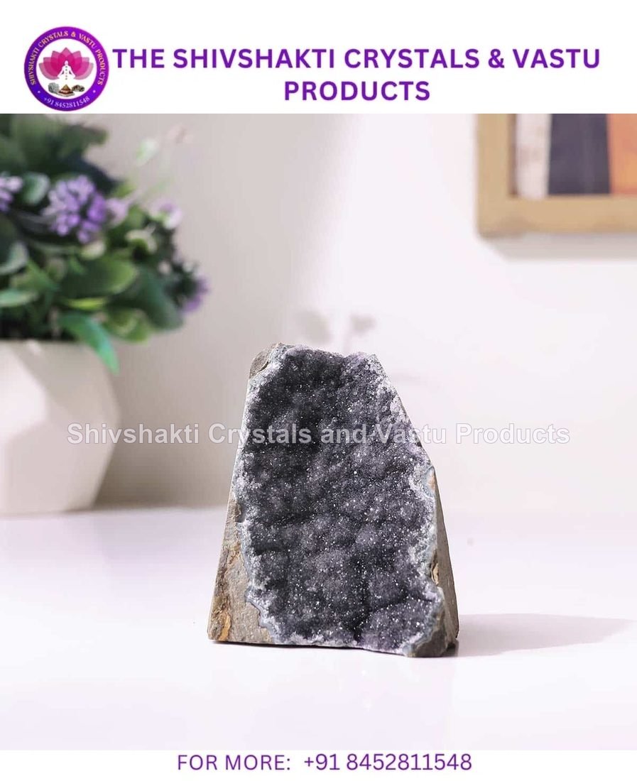 Black Amethyst Cluster Geode