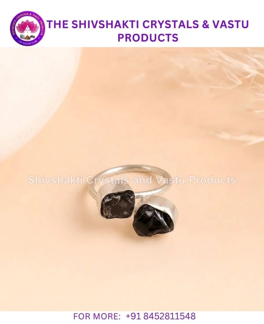 Black Obsidian Double Raw Ring