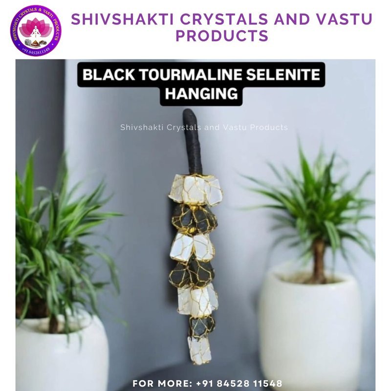 Black Tourmaline and Selenite Hanging