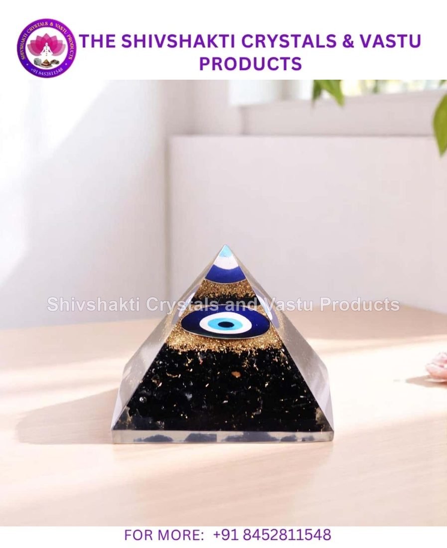 Black Tourmaline, Evil Eye Orgone Pyramid
