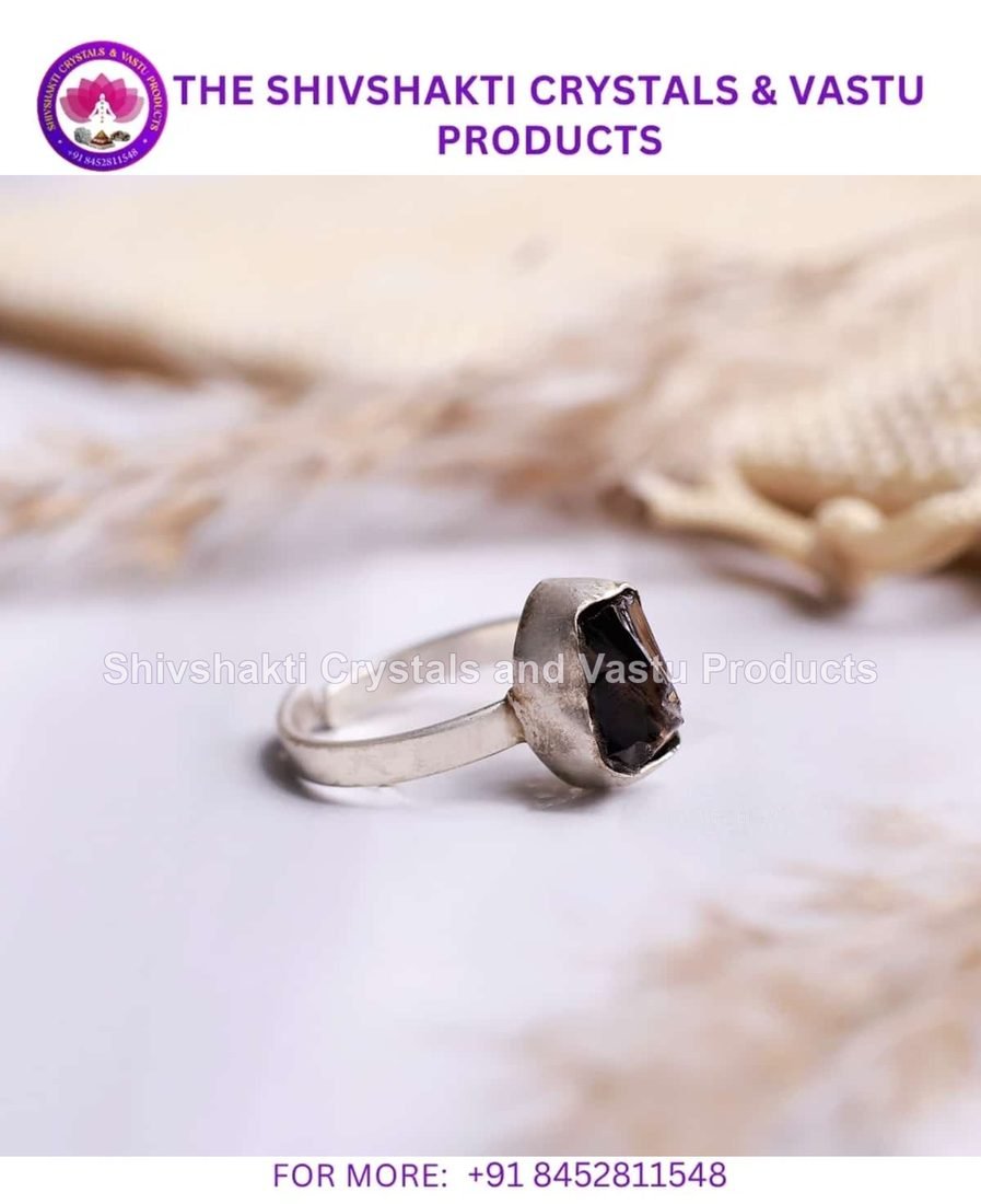 Black Tourmaline Raw Stone Ring