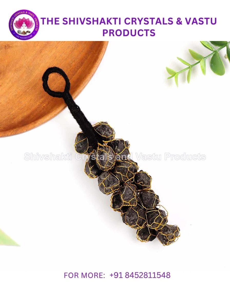 Black Tourmaline Rough Chunks Door Hanging