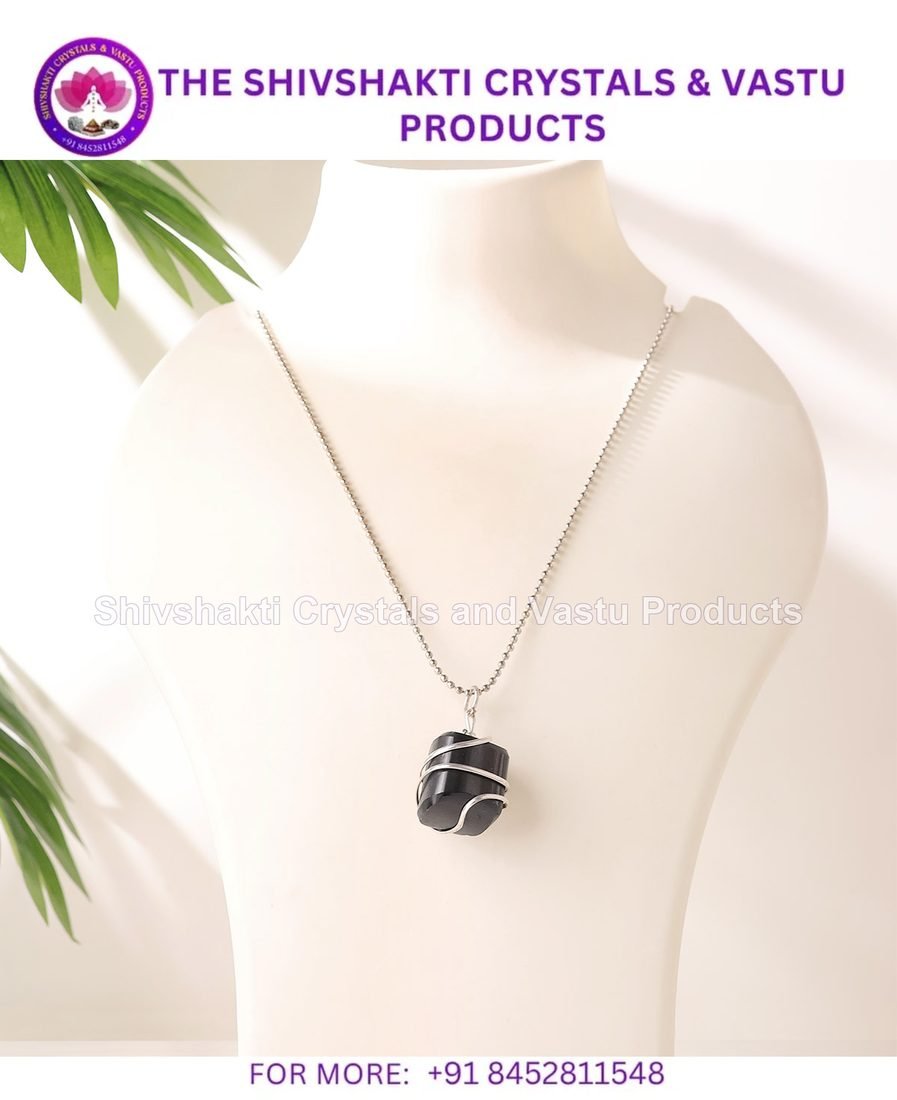 Black Tourmaline Tumble Wire Pendant