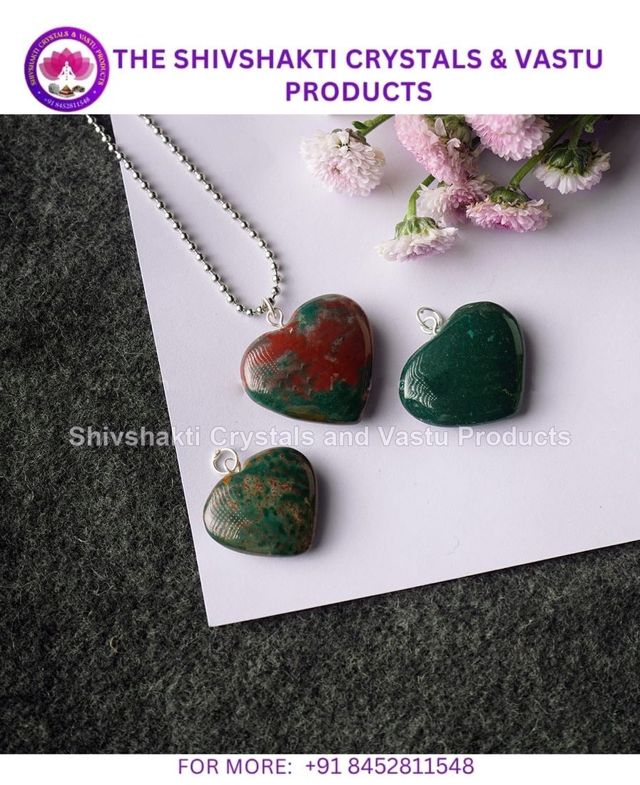 Blood Stone Big Heart Pendant