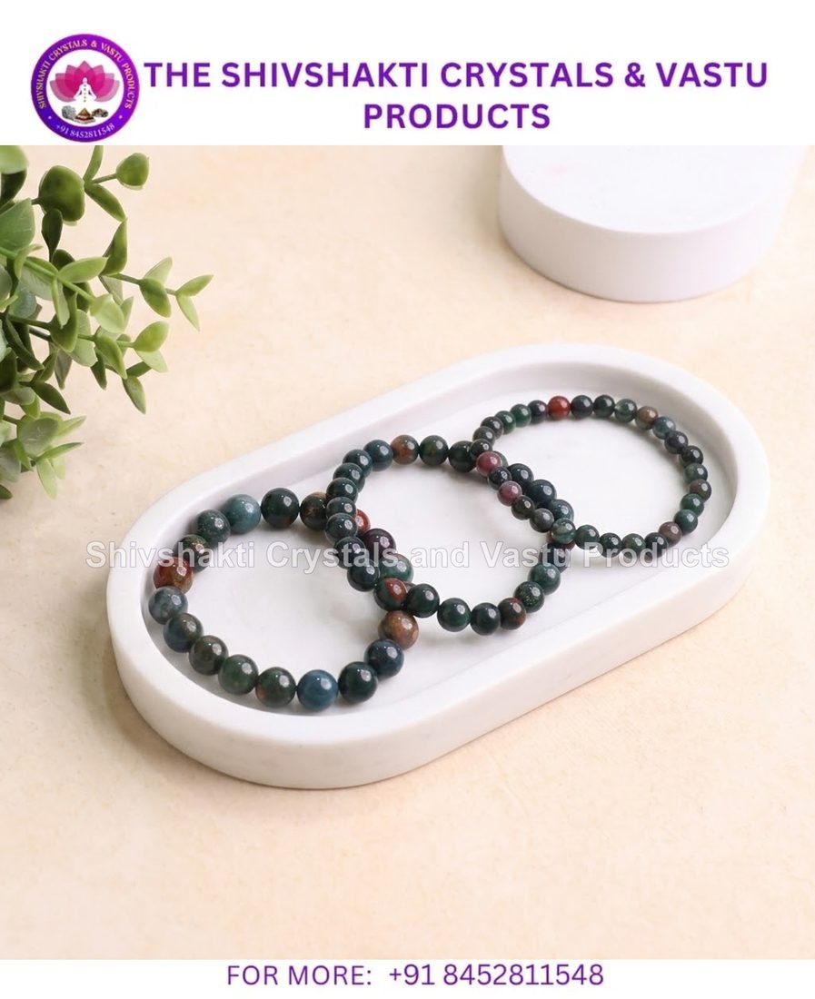 Bloodstone Round Beads Bracelet