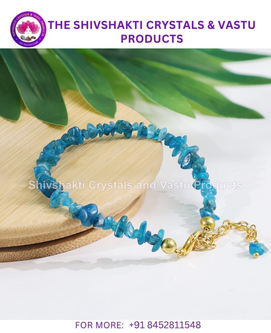 Blue Apatite Chips Chain Bracelet