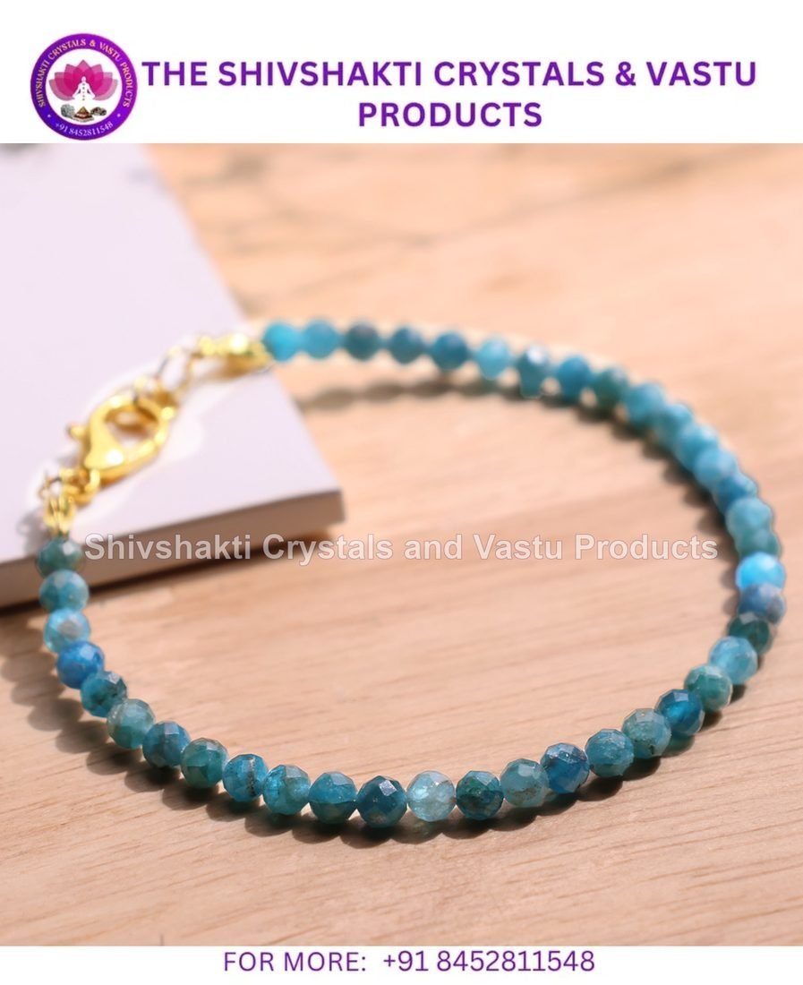 Blue Apatite Faceted Bati Beads Bracelet 4mm