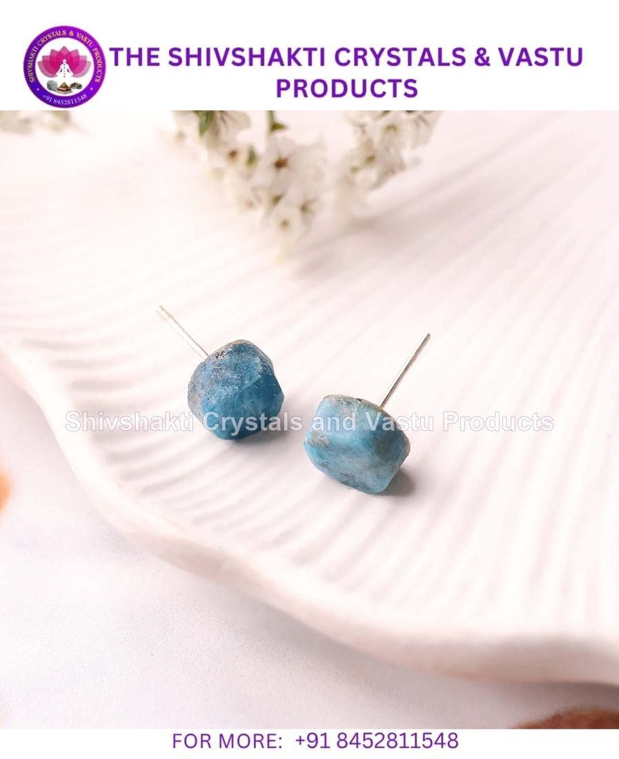 Blue Apatite Raw Stud Earrings