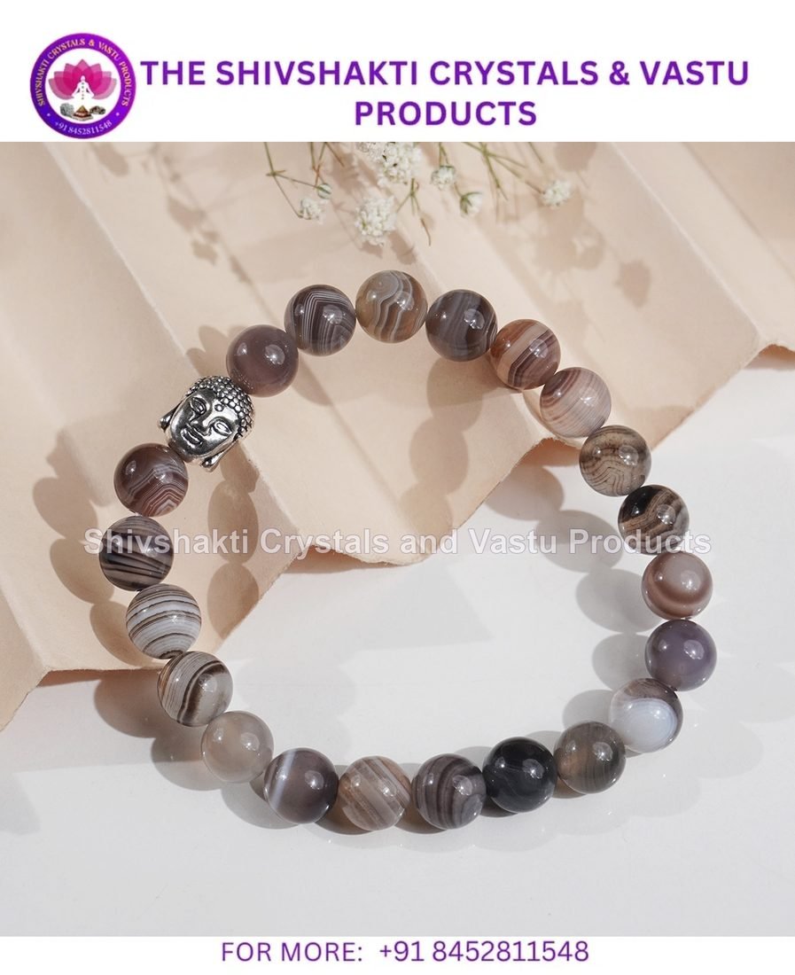 Botswana Agate Buddha Bracelet 8 mm