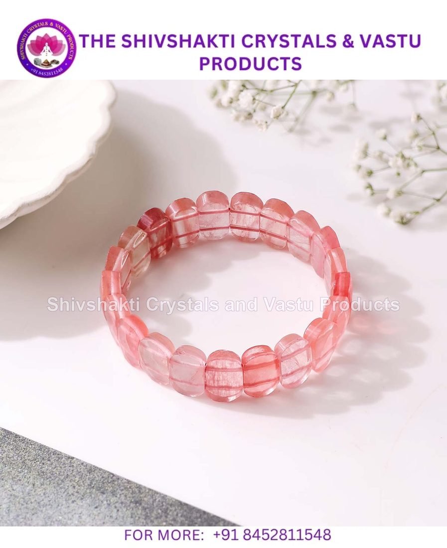Cherry Quartz Oval Faceted Bracelet
