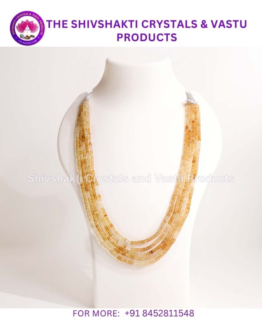 Citrine 5 Layer Bati Faceted Necklace