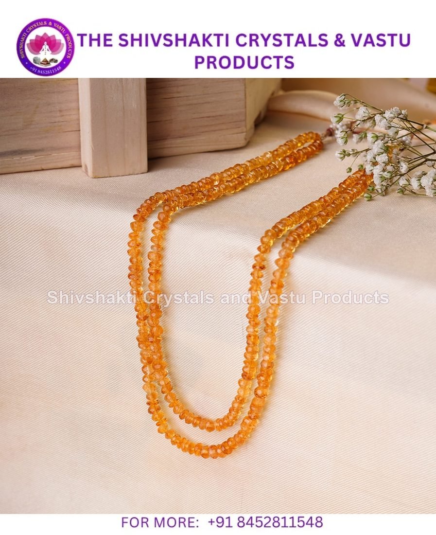 Citrine Bati Faceted Shape Beads Necklace