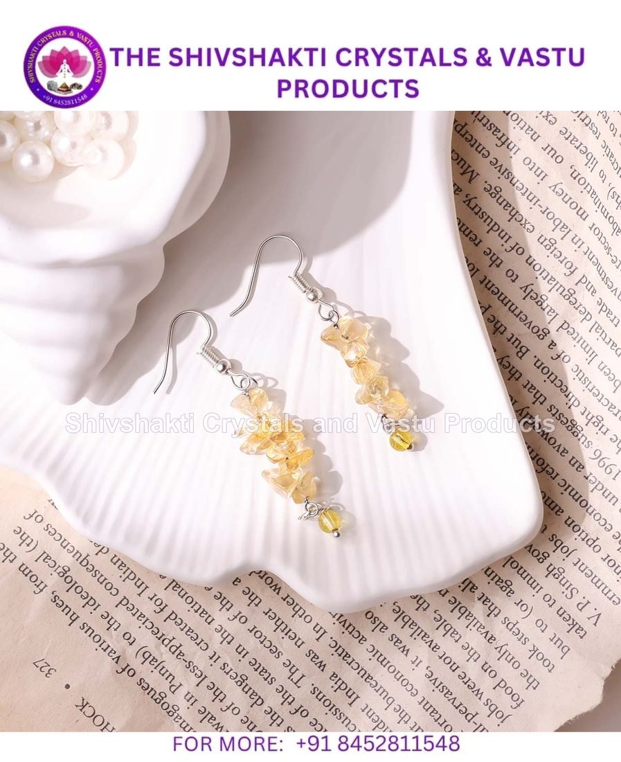 Citrine Chips Hook Earrings