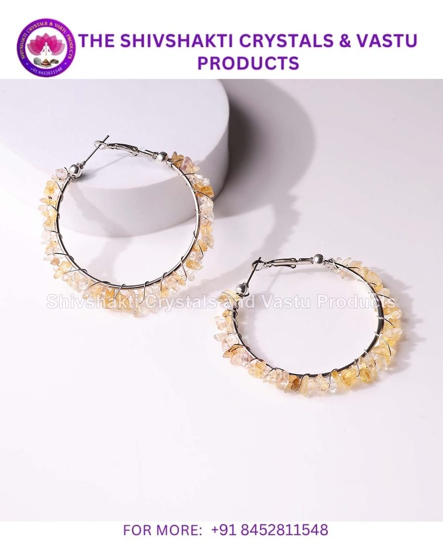 Citrine Chips Huggie Hoops Earring