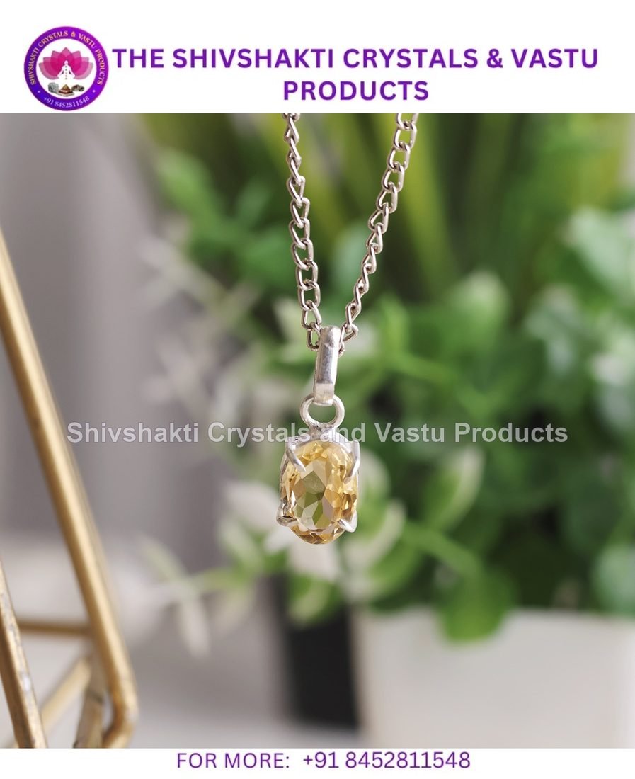 Citrine Diamond Cut Pendant