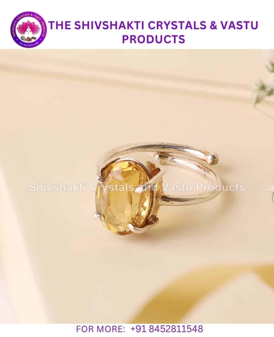Citrine Diamond Cut Ring