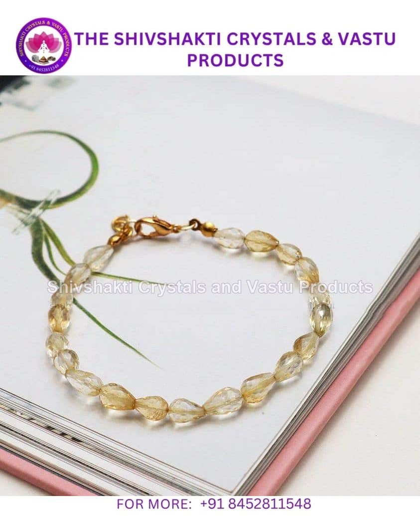 Citrine Drop Bead Faceted Bracelet