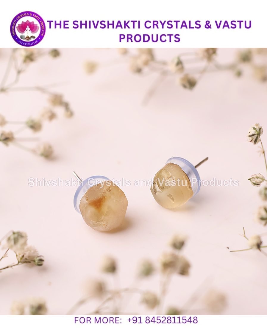 Citrine Raw Stud Earrings