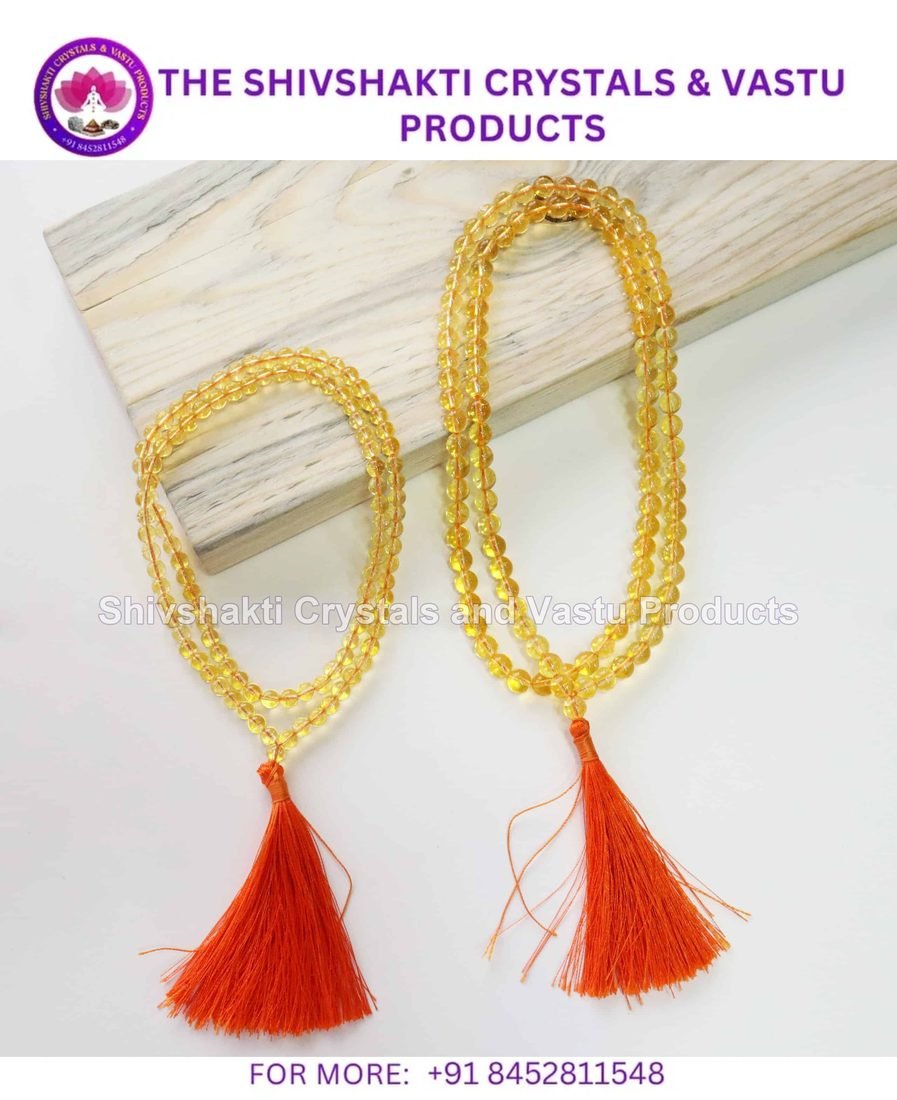 Citrine Round Stone 108+1 Beads Jaap Mala