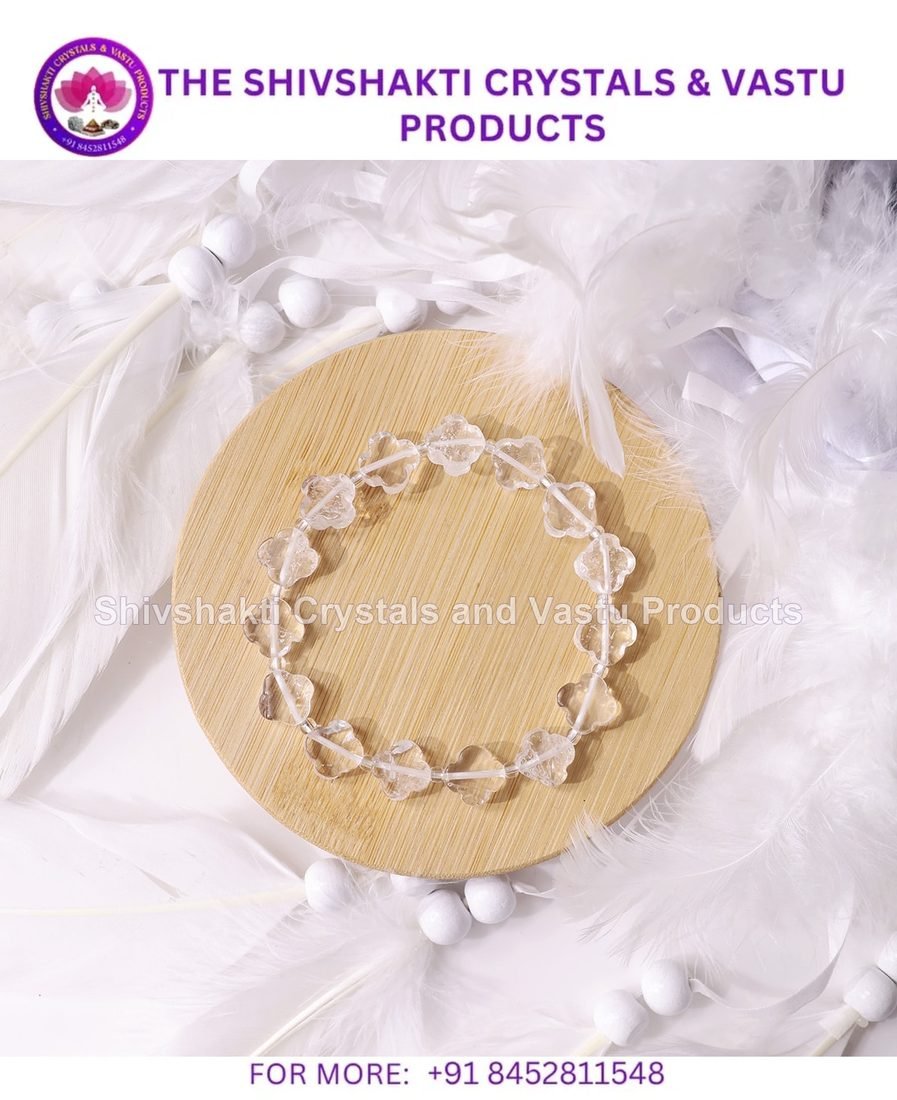 Clear Quartz Flower Beads Bracelet