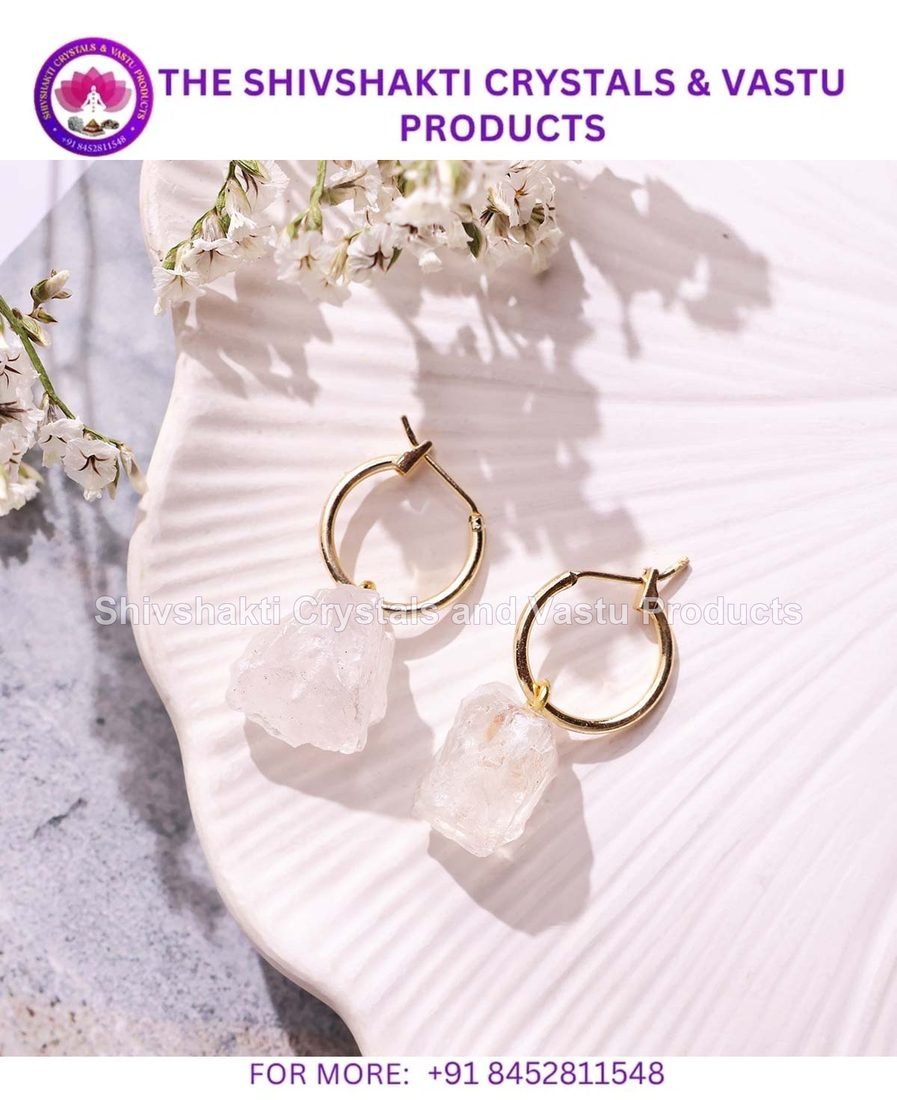 Clear Quartz Raw Hoop Earrings