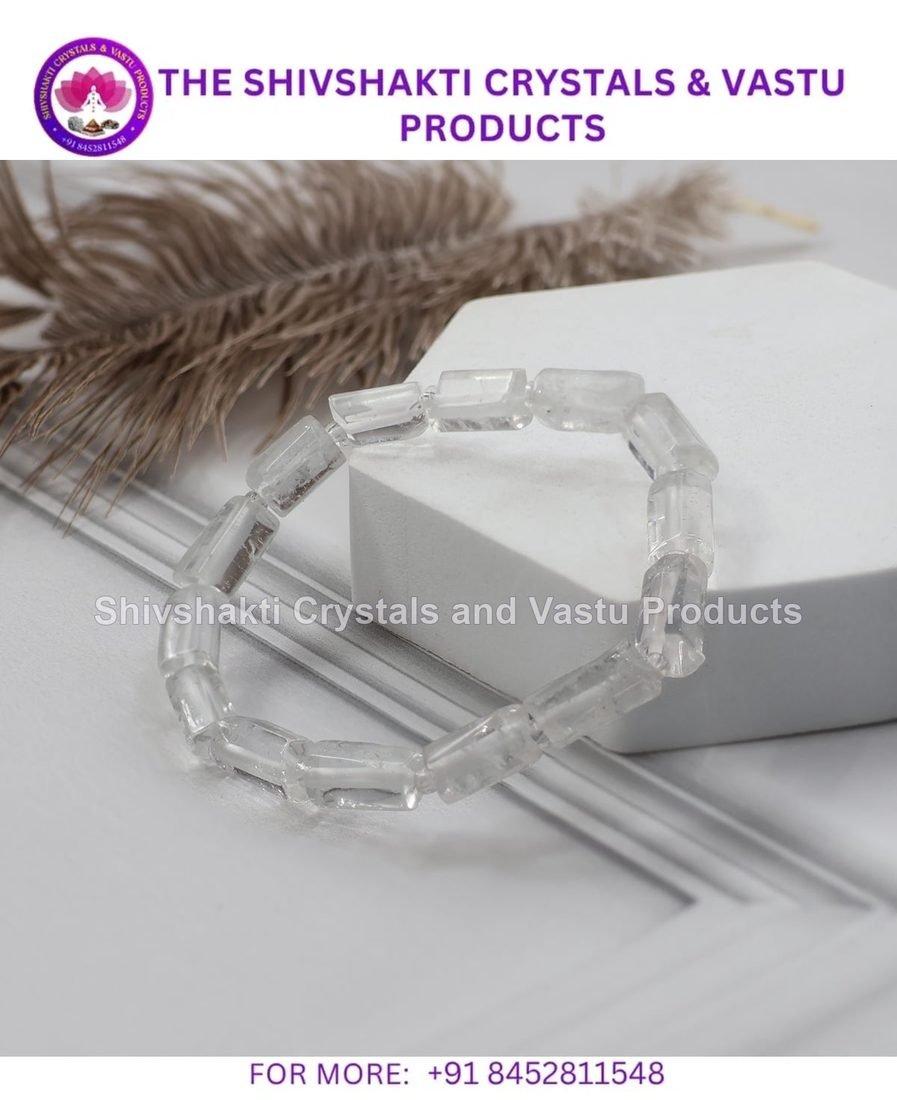 Clear Quartz Rectangle Beads Bracelet