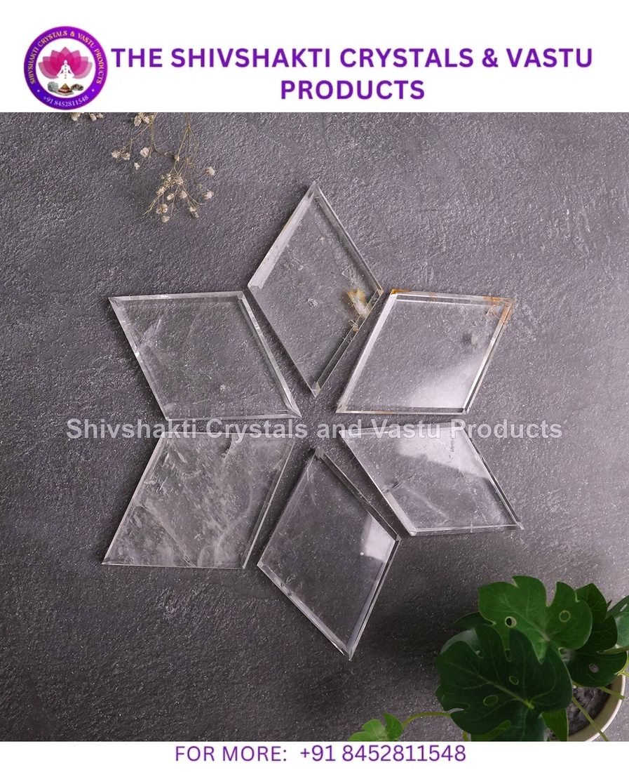 Clear Quartz Rhombus Shape Carved