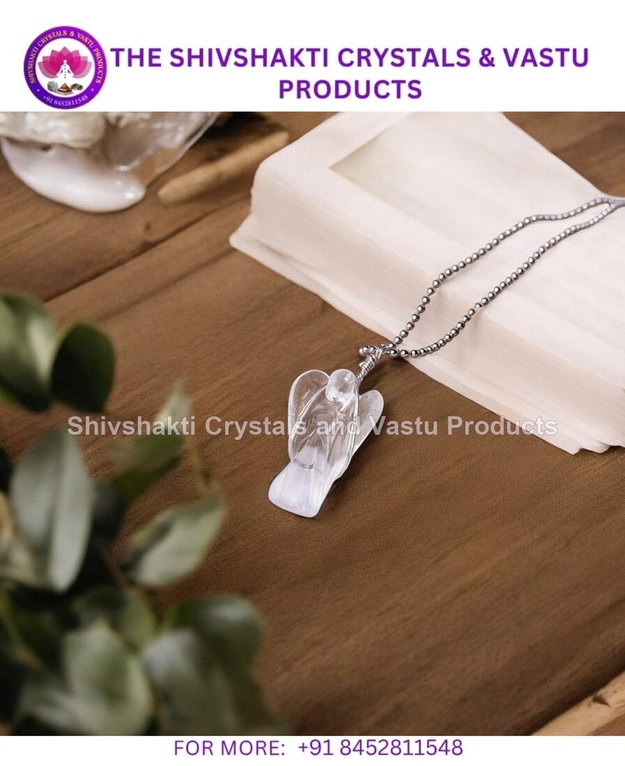 Clear Quartz Wire-Wrapped Angel Pendant